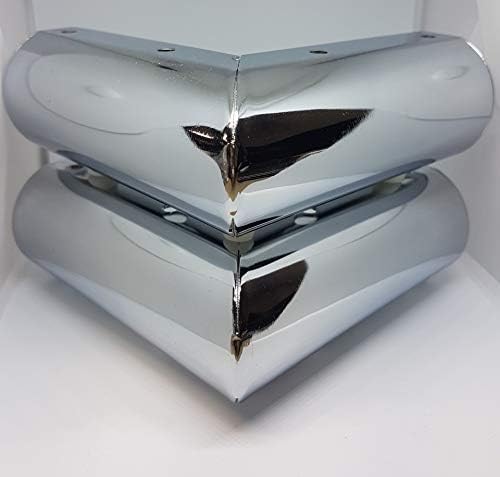 Metal Chrome L Shape Corner Feet Legs For Furniture Sofas Bed Chairs Stools