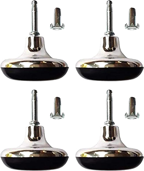 Chrome Glides feet legs castors for divan bed base sofa settee chair gliders sliders.