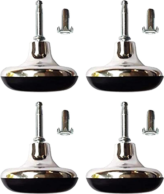 Chrome Glides feet legs castors for divan bed base sofa settee chair gliders sliders.