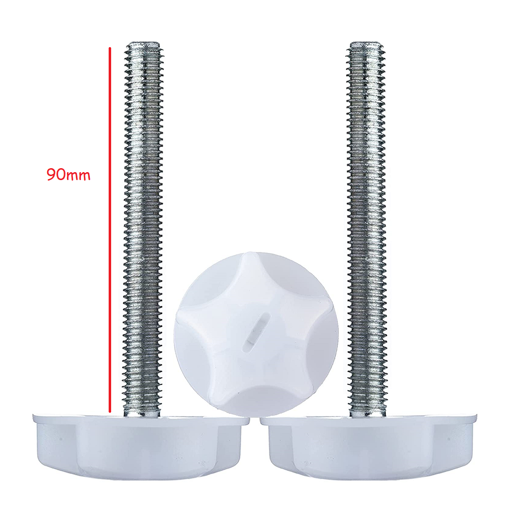 M8 HEADBOARD BOLTS SCREWS WITH FIXED WASHERS FIXINGS FOR DIVAN BED 50mm - 90mm