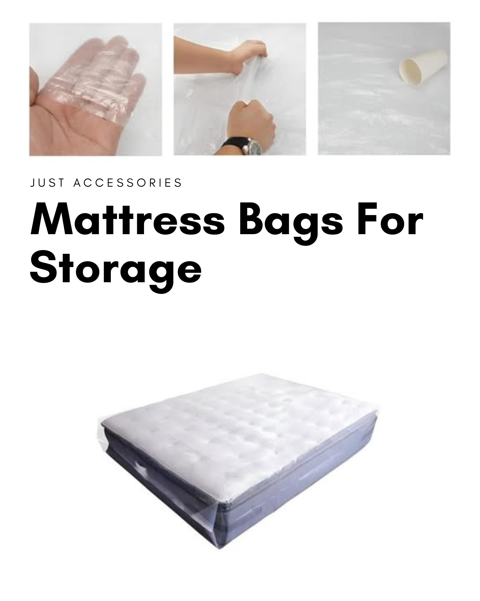 Protective mattress storage bag for keeping mattresses clean and dust-free.