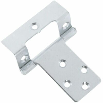 LARGE CRANKED HINGES 50mm SILVER FLUSH Wood Cupboard Door Hang Boat Caravan