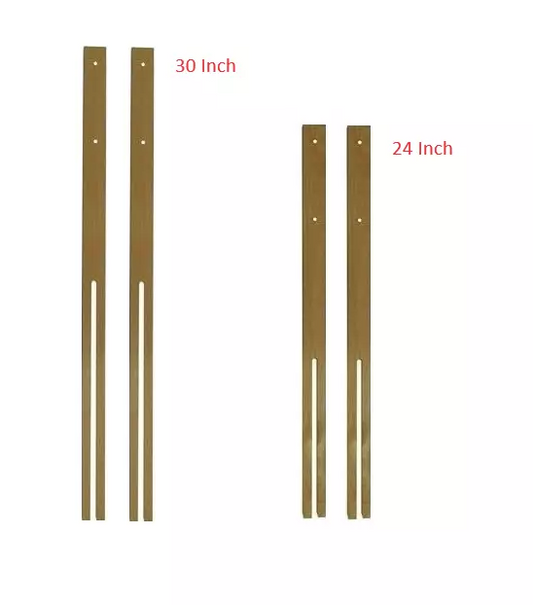 Wooden furniture legs, 24-inch pairs, with holes and slotted ends.