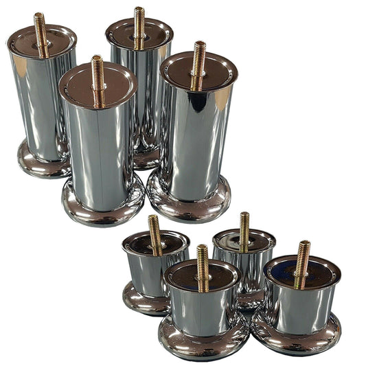 Chrome Finish Furniture Legs Feet For Beds Sofas Arm Chairs Stools Cabinet 50mm HEIGHT