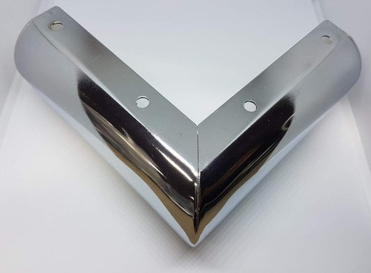 Set of four chrome L-shape corner furniture legs