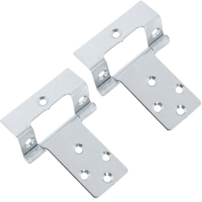Large Cranked Hinges 50mm Silver Flush Wood Cupboard Door Hang Boat Caravan