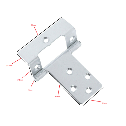 LARGE CRANKED HINGES 50mm SILVER FLUSH Wood Cupboard Door Hang Boat Caravan