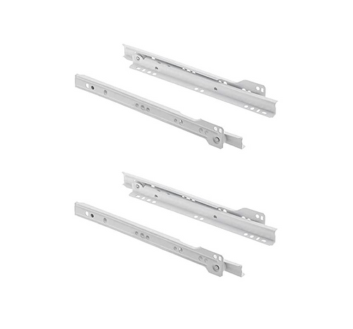 Drawer Runners 450mm Metal Roller Bottom Fix Kitchen Slides White With Screws
