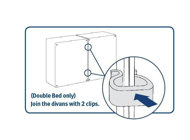 Plastic Divan Base U Clips for bed base replacement clips double super king