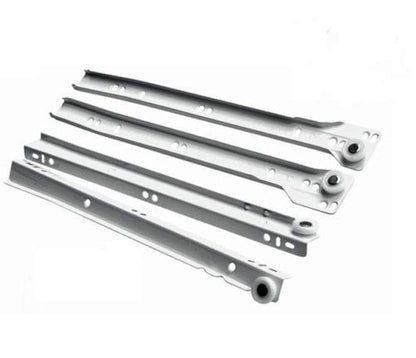 Drawer Runners 450mm Metal Roller Bottom Fix Kitchen Slides White With Screws